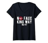 Donna No Faux King Way 86-47 Resist We The People BANDIERA USA Maglietta con Collo a V