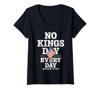 Donna No Kings Day segno di protesta Maglietta con Collo a V