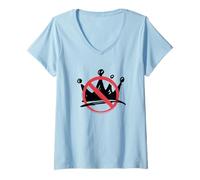 Donna No Kings in America Political Protest Crown Design Maglietta con Collo a V