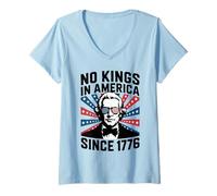 Donna No Kings In America Since 1776 Maglietta con Collo a V
