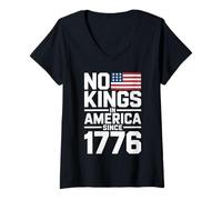 Donna No Kings In America Since 1776 Maglietta con Collo a V