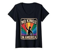 Donna No Kings In America Since 1776 Maglietta con Collo a V