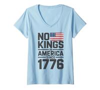 Donna No Kings In America Since 1776 Maglietta con Collo a V