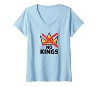Donna No Kings Political Protest Sign Resist Uomini Donne Abbigliamento Maglietta con Collo a V