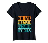 Donna No Me Arrepiento De Sentir Tanto Spagnolo Citazione Meme ispanico Maglietta con Collo a V