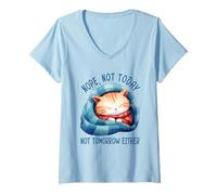 Donna No, Non Oggi, né Domani, né Gatto Maglietta con Collo a V