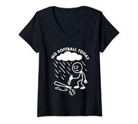 Donna No Softball Oggi Divertente Giocatore Softball Amante Fan Divertente Maglietta con Collo a V