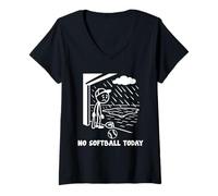 Donna No Softball Oggi Divertente Giocatore Softball Amante Fan Divertente Maglietta con Collo a V