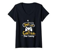 Donna No te preocupes, Dios tiene el control. - Spanish Bible Tee Maglietta con Collo a V