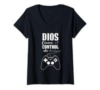 Donna No temas, Dios Tiene El Control, Cristo Mesías Hijo de Dios Maglietta con Collo a V