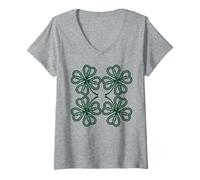 Donna Nodo Trifoglio Nodo Vichingo norreno St Paddy's Maglietta con Collo a V
