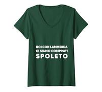 Donna Noi con la - Ci Siamo comprati Spoleto Maglietta con Collo a V, Verde Foresta, XL