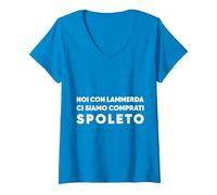Donna Noi con la - Ci Siamo comprati Spoleto Maglietta con Collo a V, Zaffiro, M