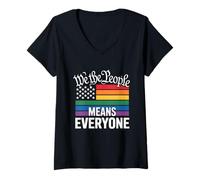 Donna Noi Il Popolo Significa Tutti LGBT Gay Pride Maglietta con Collo a V