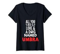 Donna Nome cane Umbra - All You Need is Love! Maglietta con Collo a V