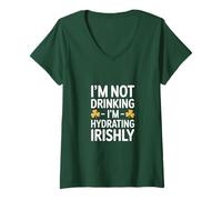 Donna Non Bevo, STO idratando Irishly St Patricks Maglietta con Collo a V