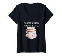 Donna Non c'è piacere come leggere citazione di Jane Austen Maglietta con Collo a V