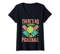 Donna Non c'è Scusa in Pickleball Maglietta con Collo a V