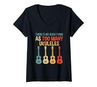 Donna Non Ci Sono troppi Ukulele Maglietta con Collo a V