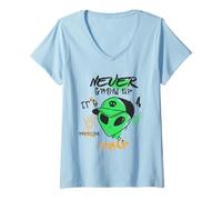 Donna Non Crescere mai è Una Trappola (Divertente Grafica aliena) Maglietta con Collo a V