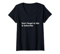 Donna Non Dimenticare di Mettere Mi Piace e iscriverti - Blogger Influencer Maglietta con Collo a V