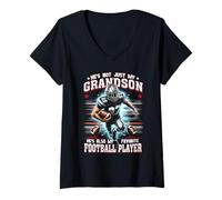 Donna Non è Solo Mio Nipote, è Il Giocatore di Football Preferito Maglietta con Collo a V