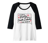 Donna Non è Una Festa Fino a Quando Non entra Una Ragazza del South Dakota,Orgoglioso Gi Maglia con Maniche Raglan