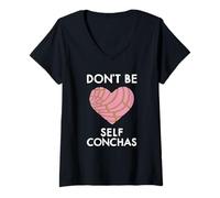 Donna Non Essere Auto Conchas Pan Dulce Messicano Latina Mujer Concha Maglietta con Collo a V