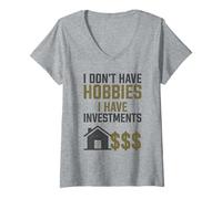 Donna Non Ho Hobby Ho investimenti Maglietta con Collo a V