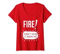 Donna Non l'ho sentito da me Fire Hot Sauce Group Costume Maglietta con Collo a V