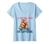 Donna Non mi interessa, sono un Capybara - Divertente umorismo animale Maglietta con Collo a V