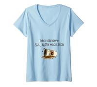 Donna Non piangere sul latte macchiato Maglietta con Collo a V