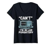 Donna Non posso essere in Lab Purgatory Meme Maglietta con Collo a V