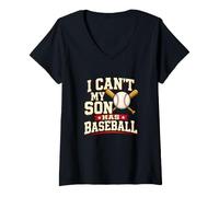 Donna Non Posso, Mio Figlio ha Un Genitore di Baseball Maglietta con Collo a V
