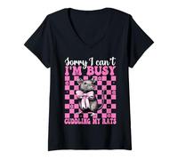 Donna Non posso, sono occupato a coccolare i miei ratti Funny Rat Girl Mamma Mouse Maglietta con Collo a V