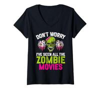 Donna Non Preoccuparti, Ho Visto Tutti i Film Zombie Maglietta con Collo a V