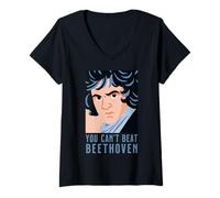 Donna Non puoi Battere Beethoven Maglietta con Collo a V