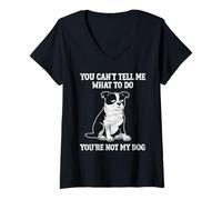 Donna Non puoi dirmi Cosa Fare - Funny Dog Meme Maglietta con Collo a V