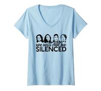 Donna Non sarà SILENZIATI The Squad Rashida AOC Omar Meme Maglietta con Collo a V