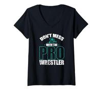 Donna Non scherzare con la Lotta PRO Wrestler Show Maglietta con Collo a V