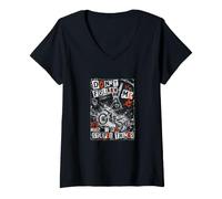 Donna Non seguirmi, Faccio Cose stupide Motocross Maglietta con Collo a V
