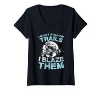 Donna Non seguo sentieri I Blaze Them Adventure Maglietta con Collo a V