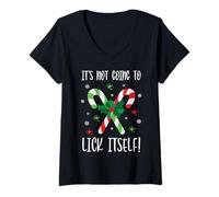 Donna Non Si Lecca Il Natale Maglietta con Collo a V