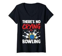 Donna Non Si Piange nel Bowling Maglietta con Collo a V