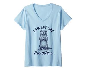 Donna Non Sono Come Le lontre Divertente Gioco di Parole introverso Maglietta con Collo a V