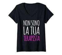 Donna Non Sono La Tua Terapista Maglietta Spiritosa Regalo Donna Maglietta con Collo a V