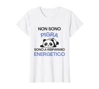 Donna Non Sono Pigra Sono A Risparmio Energetico Divertente Panda Maglietta