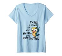 Donna Non Sono responsabile del Mio Viso Divertente Maglietta con Collo a V