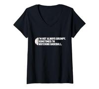Donna Non Sono Sempre Scontroso a Volte guardo Il Baseball Maglietta con Collo a V