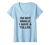 Donna Non Sono Single, Ho Un Cane Divertente Toller Maglietta con Collo a V